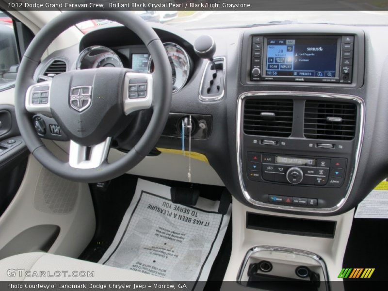 Brilliant Black Crystal Pearl / Black/Light Graystone 2012 Dodge Grand Caravan Crew