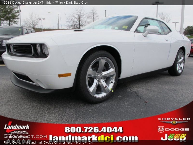 Bright White / Dark Slate Gray 2012 Dodge Challenger SXT