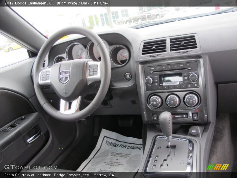Bright White / Dark Slate Gray 2012 Dodge Challenger SXT
