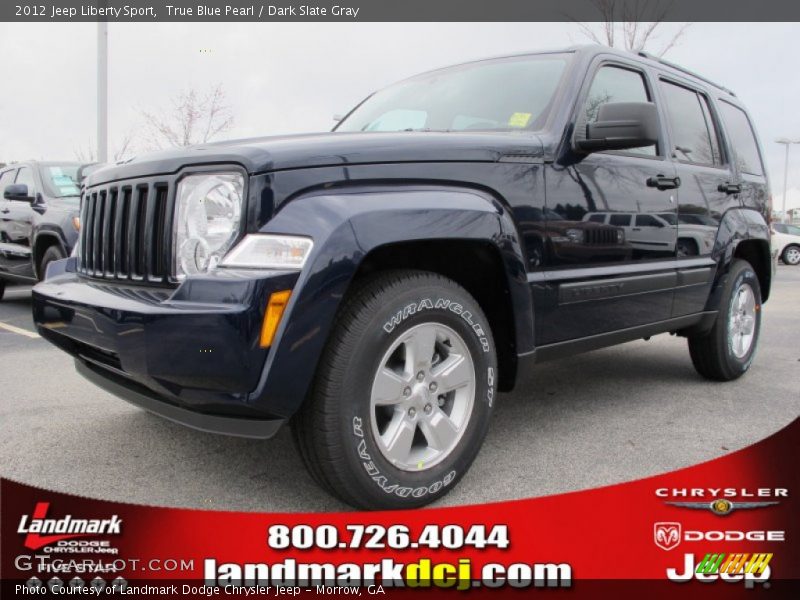 True Blue Pearl / Dark Slate Gray 2012 Jeep Liberty Sport