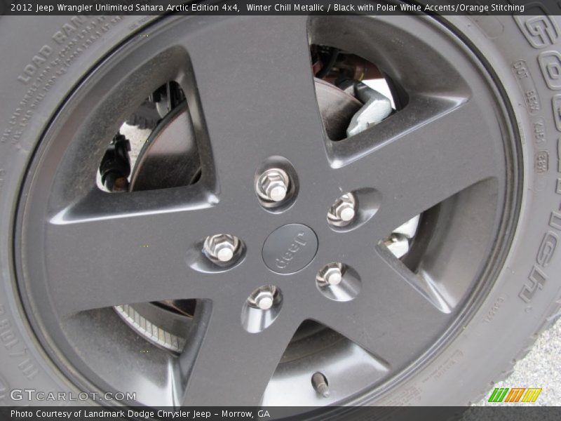 Winter Chill Metallic / Black with Polar White Accents/Orange Stitching 2012 Jeep Wrangler Unlimited Sahara Arctic Edition 4x4