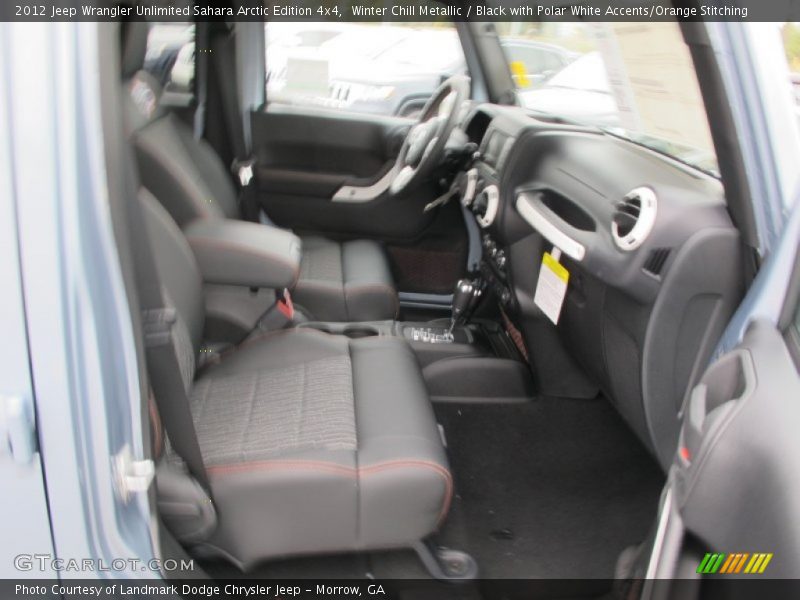 Winter Chill Metallic / Black with Polar White Accents/Orange Stitching 2012 Jeep Wrangler Unlimited Sahara Arctic Edition 4x4