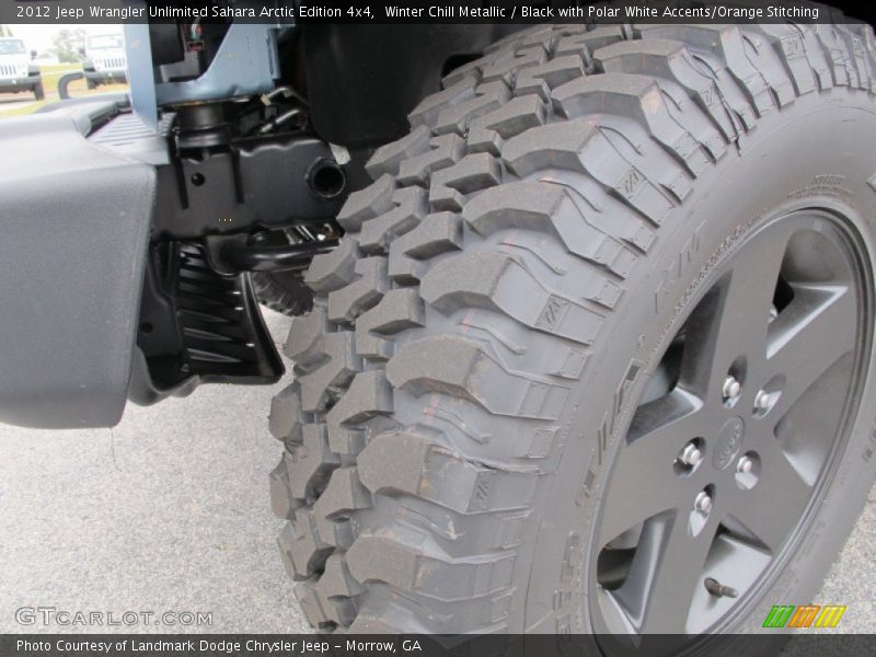 Winter Chill Metallic / Black with Polar White Accents/Orange Stitching 2012 Jeep Wrangler Unlimited Sahara Arctic Edition 4x4