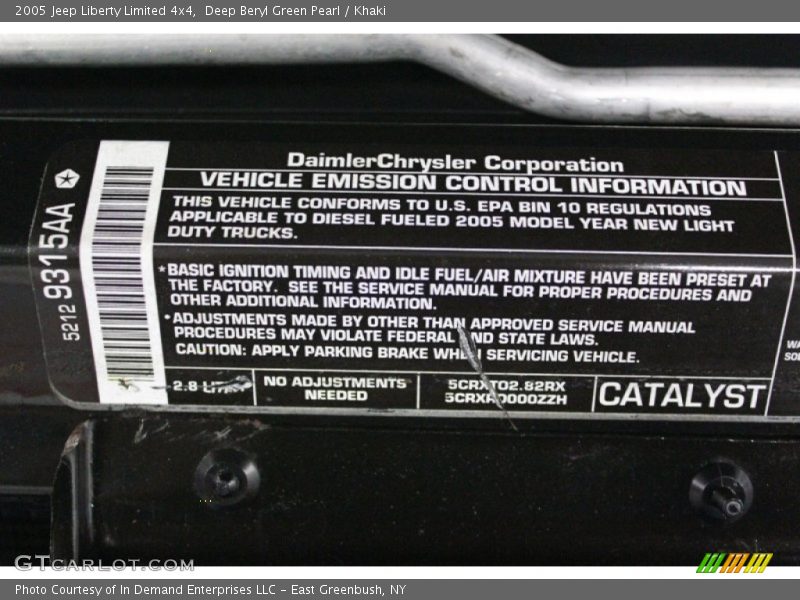 Deep Beryl Green Pearl / Khaki 2005 Jeep Liberty Limited 4x4