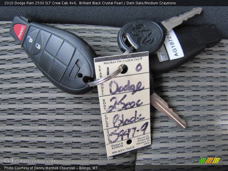 Brilliant Black Crystal Pearl / Dark Slate/Medium Graystone 2010 Dodge Ram 2500 SLT Crew Cab 4x4