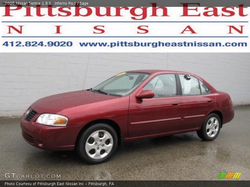 Inferno Red / Sage 2005 Nissan Sentra 1.8 S