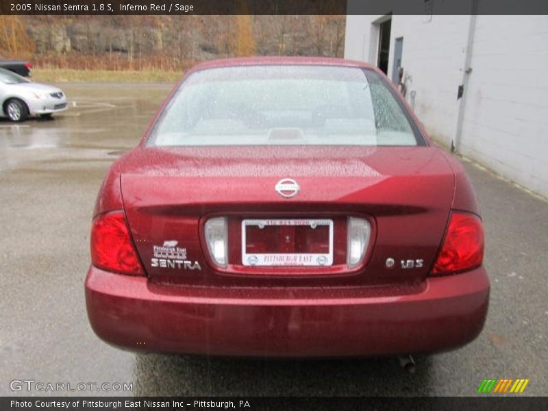 Inferno Red / Sage 2005 Nissan Sentra 1.8 S