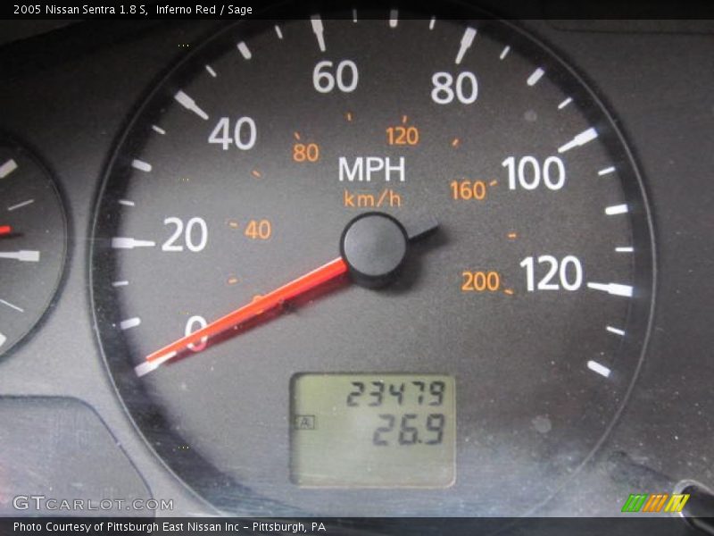 Inferno Red / Sage 2005 Nissan Sentra 1.8 S