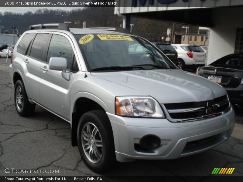 Liquid Silver Metallic / Black 2008 Mitsubishi Endeavor SE AWD
