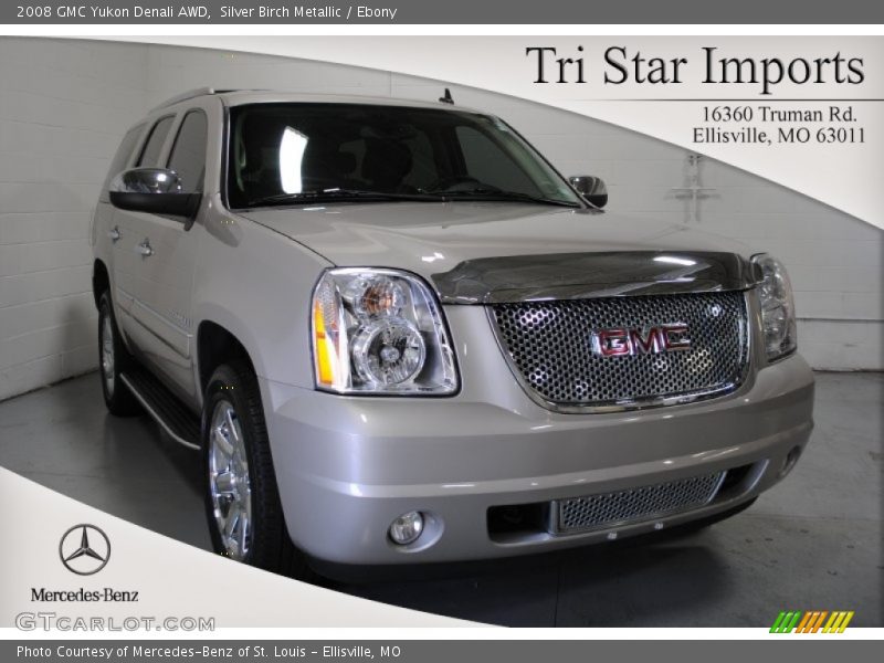 Silver Birch Metallic / Ebony 2008 GMC Yukon Denali AWD