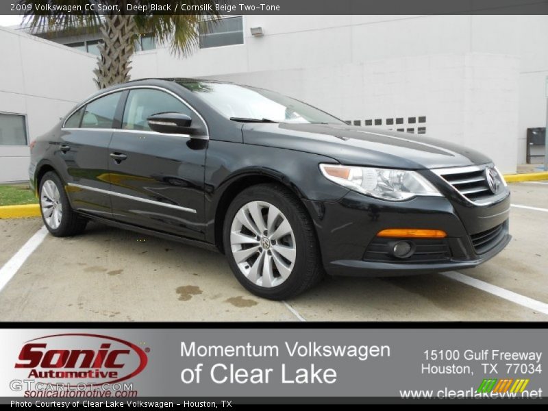 Deep Black / Cornsilk Beige Two-Tone 2009 Volkswagen CC Sport
