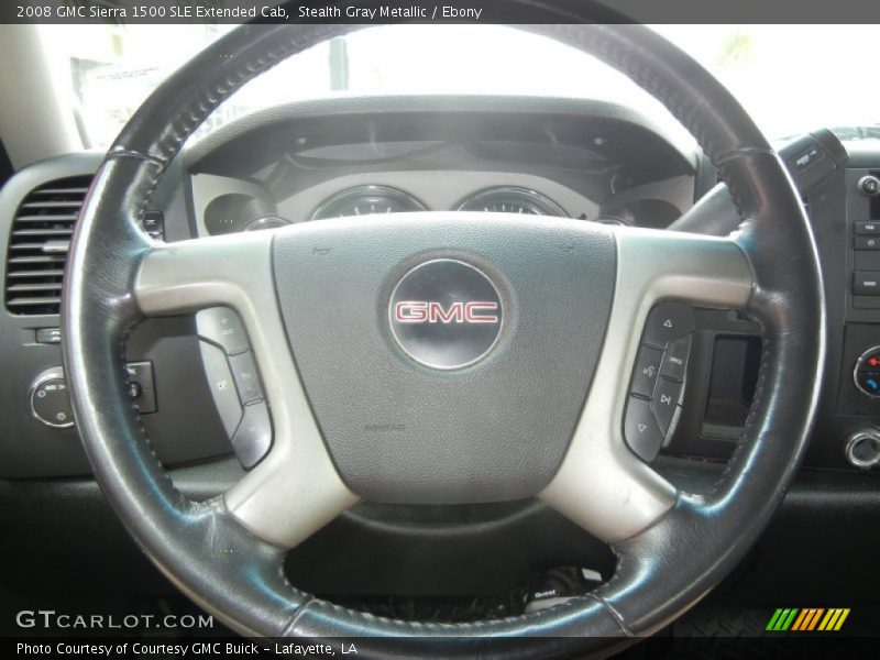 Stealth Gray Metallic / Ebony 2008 GMC Sierra 1500 SLE Extended Cab