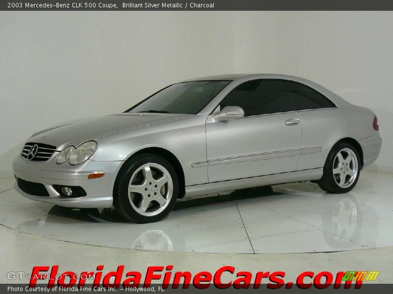 Brilliant Silver Metallic / Charcoal 2003 Mercedes-Benz CLK 500 Coupe