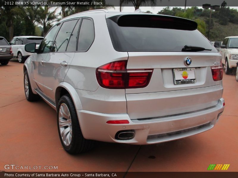 Titanium Silver Metallic / Black 2012 BMW X5 xDrive50i