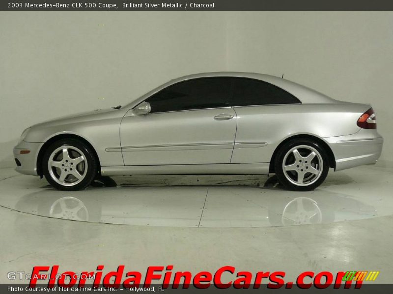Brilliant Silver Metallic / Charcoal 2003 Mercedes-Benz CLK 500 Coupe