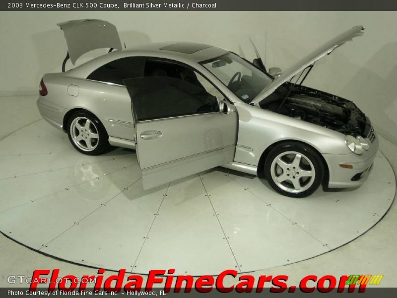 Brilliant Silver Metallic / Charcoal 2003 Mercedes-Benz CLK 500 Coupe