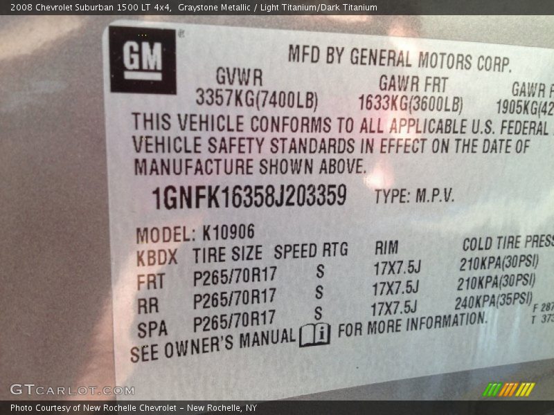 Graystone Metallic / Light Titanium/Dark Titanium 2008 Chevrolet Suburban 1500 LT 4x4