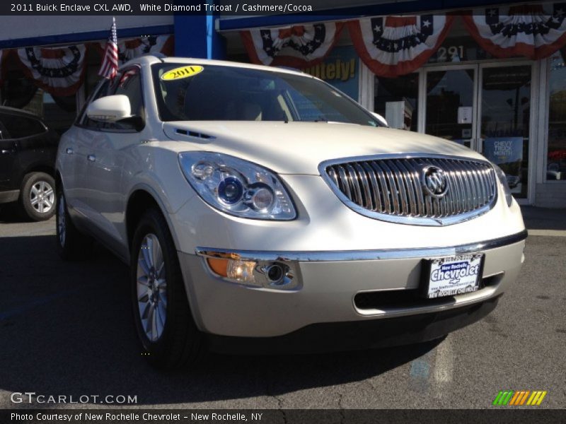 White Diamond Tricoat / Cashmere/Cocoa 2011 Buick Enclave CXL AWD