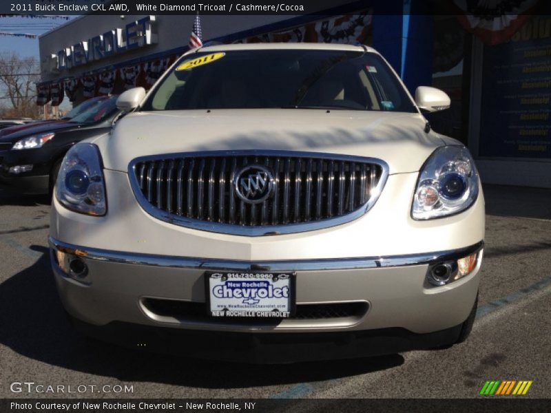 White Diamond Tricoat / Cashmere/Cocoa 2011 Buick Enclave CXL AWD