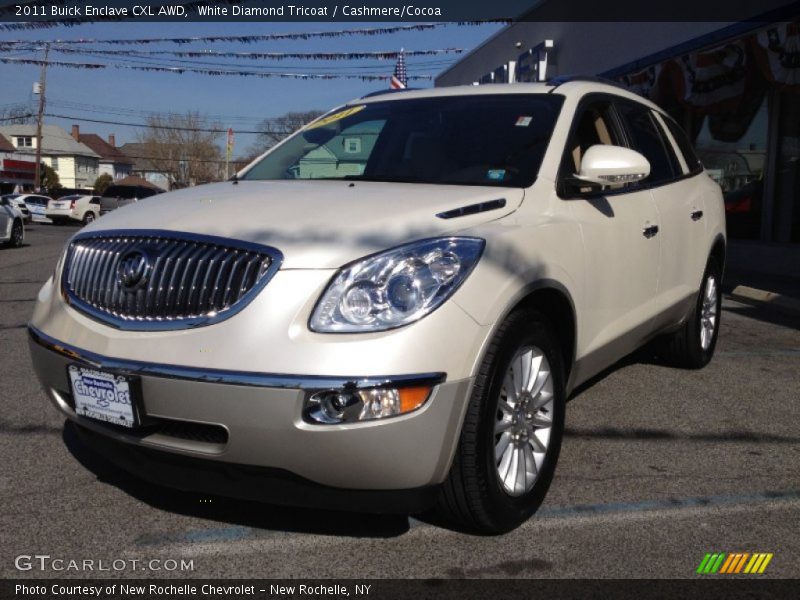 White Diamond Tricoat / Cashmere/Cocoa 2011 Buick Enclave CXL AWD