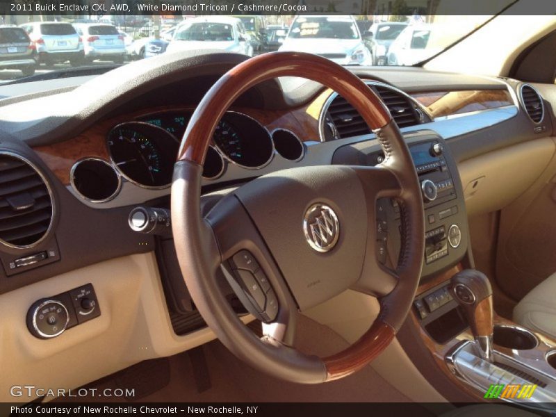 White Diamond Tricoat / Cashmere/Cocoa 2011 Buick Enclave CXL AWD