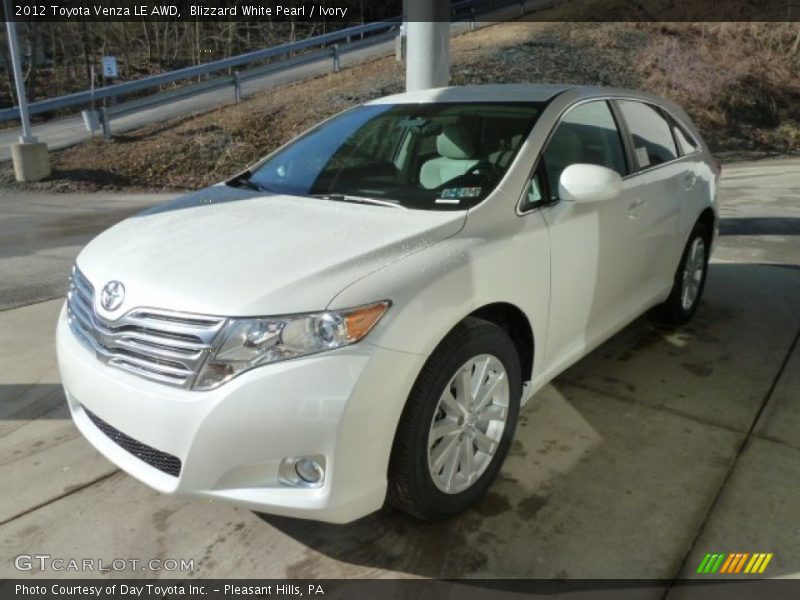 Blizzard White Pearl / Ivory 2012 Toyota Venza LE AWD