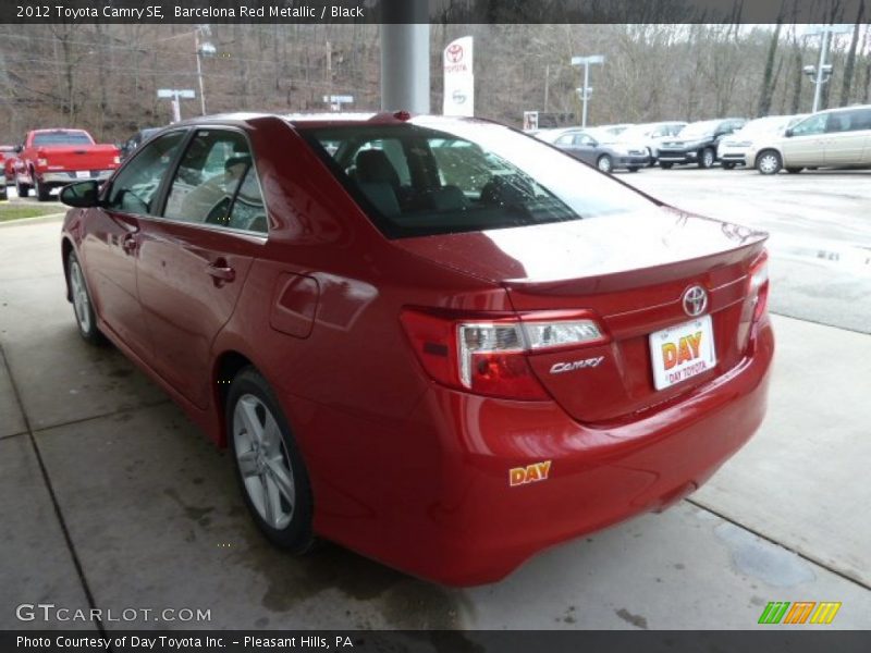 Barcelona Red Metallic / Black 2012 Toyota Camry SE