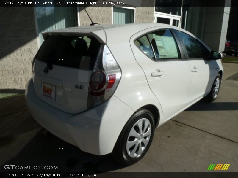 Super White / Light Blue Gray/Black 2012 Toyota Prius c Hybrid Two