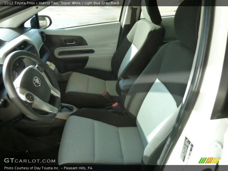 Super White / Light Blue Gray/Black 2012 Toyota Prius c Hybrid Two