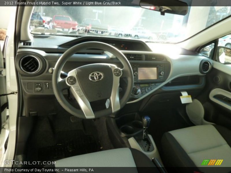 Super White / Light Blue Gray/Black 2012 Toyota Prius c Hybrid Two