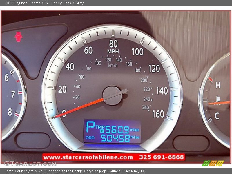 Ebony Black / Gray 2010 Hyundai Sonata GLS