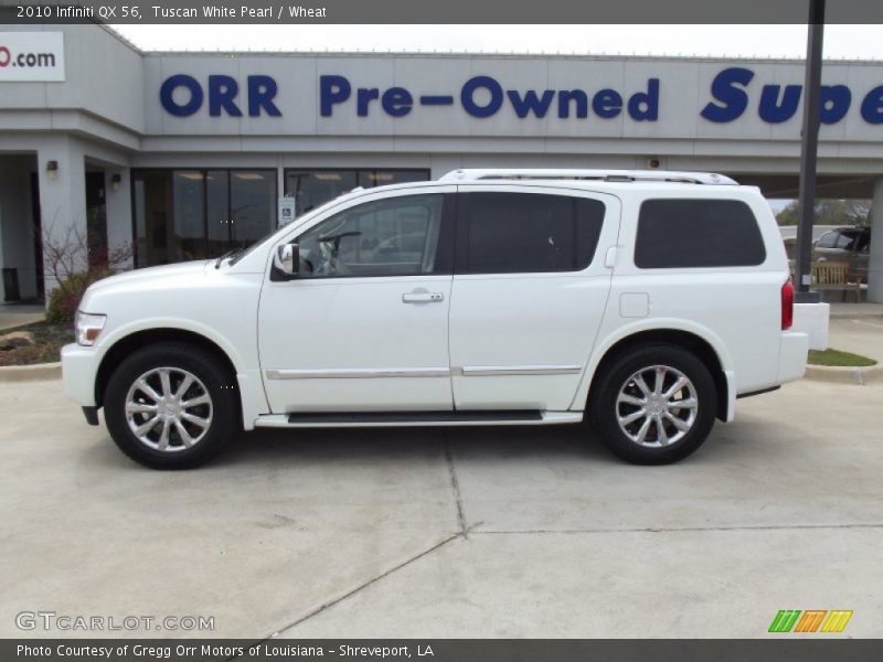 Tuscan White Pearl / Wheat 2010 Infiniti QX 56
