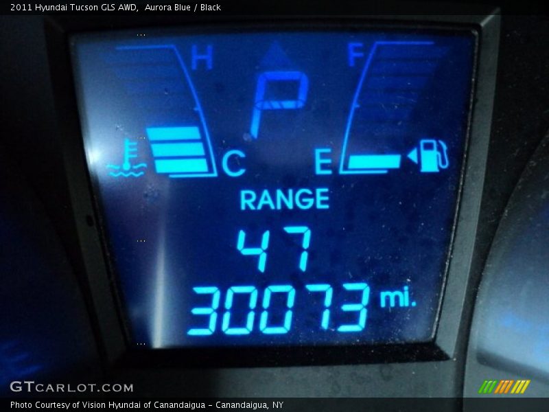 Aurora Blue / Black 2011 Hyundai Tucson GLS AWD