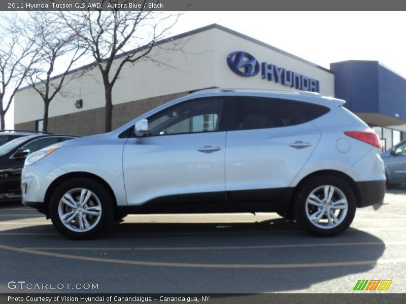 Aurora Blue / Black 2011 Hyundai Tucson GLS AWD