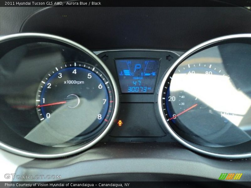 Aurora Blue / Black 2011 Hyundai Tucson GLS AWD