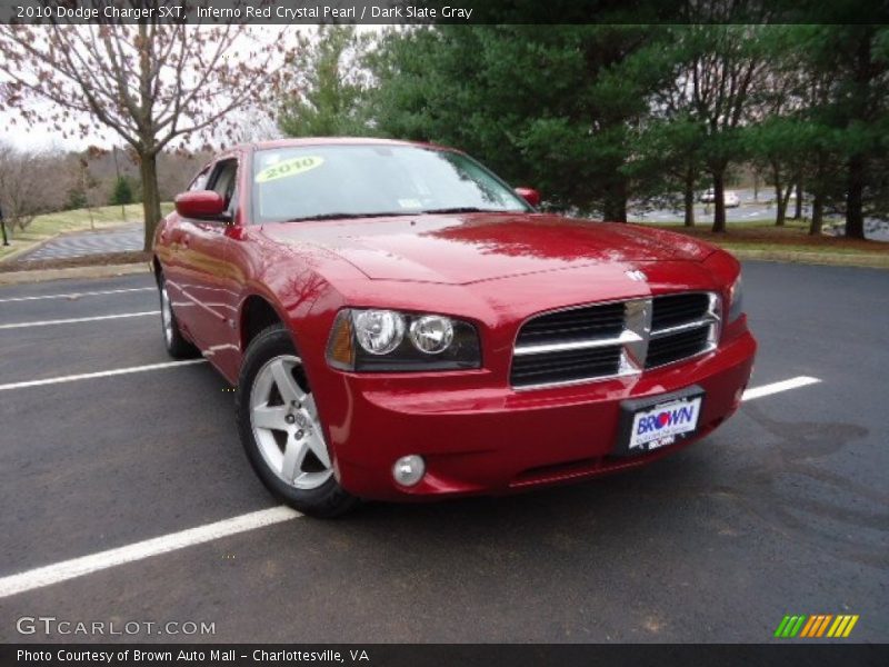 Inferno Red Crystal Pearl / Dark Slate Gray 2010 Dodge Charger SXT