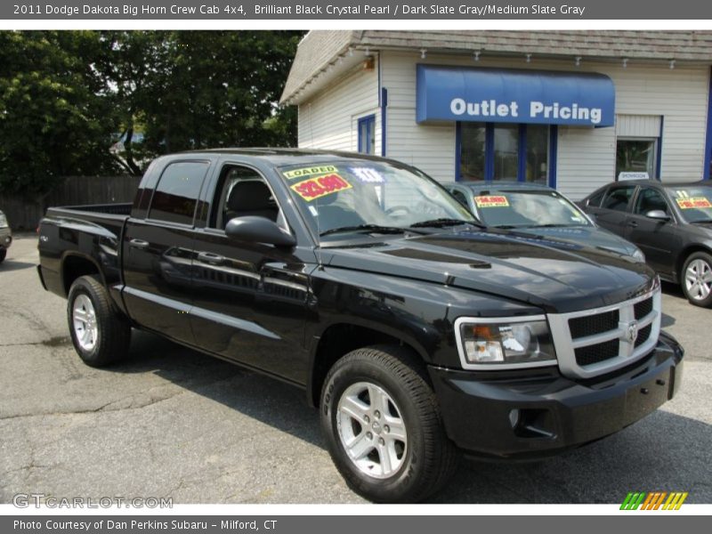 Brilliant Black Crystal Pearl / Dark Slate Gray/Medium Slate Gray 2011 Dodge Dakota Big Horn Crew Cab 4x4