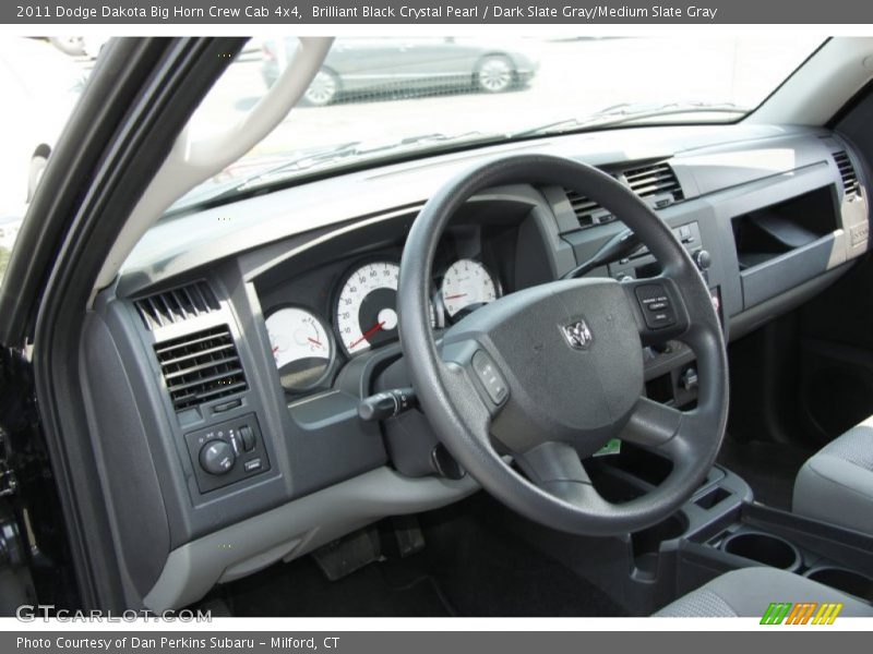 Brilliant Black Crystal Pearl / Dark Slate Gray/Medium Slate Gray 2011 Dodge Dakota Big Horn Crew Cab 4x4