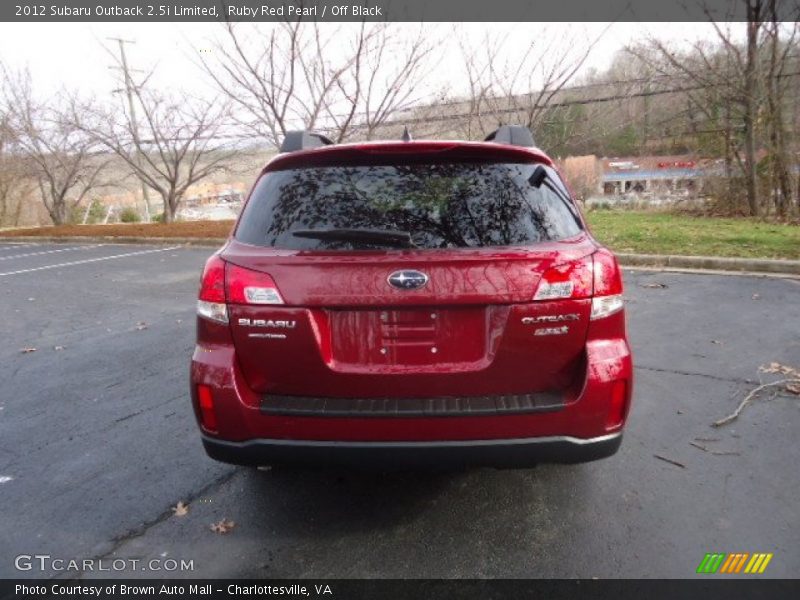 Ruby Red Pearl / Off Black 2012 Subaru Outback 2.5i Limited