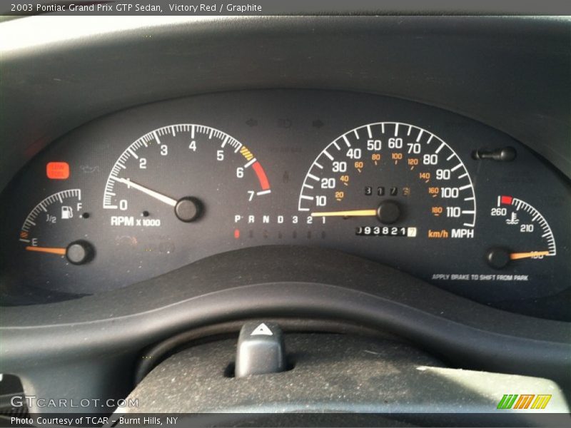  2003 Grand Prix GTP Sedan GTP Sedan Gauges