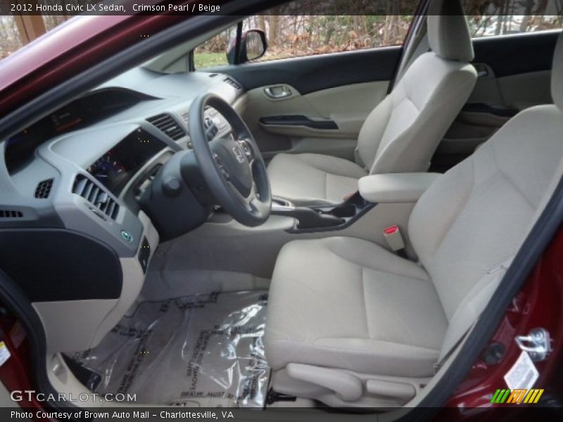 Crimson Pearl / Beige 2012 Honda Civic LX Sedan