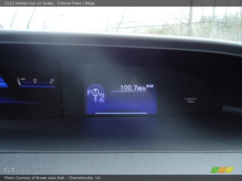 Crimson Pearl / Beige 2012 Honda Civic LX Sedan