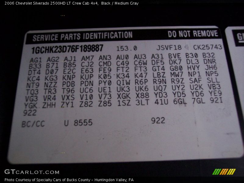 Black / Medium Gray 2006 Chevrolet Silverado 2500HD LT Crew Cab 4x4