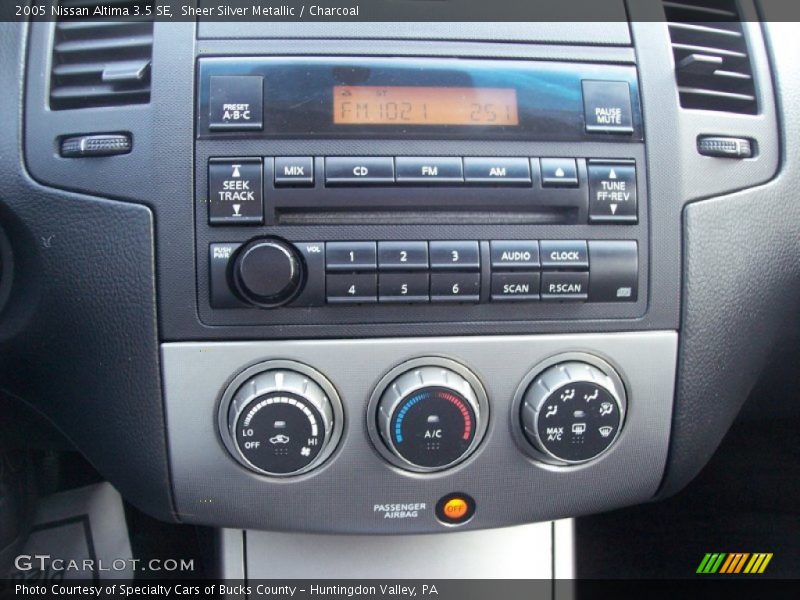 Controls of 2005 Altima 3.5 SE