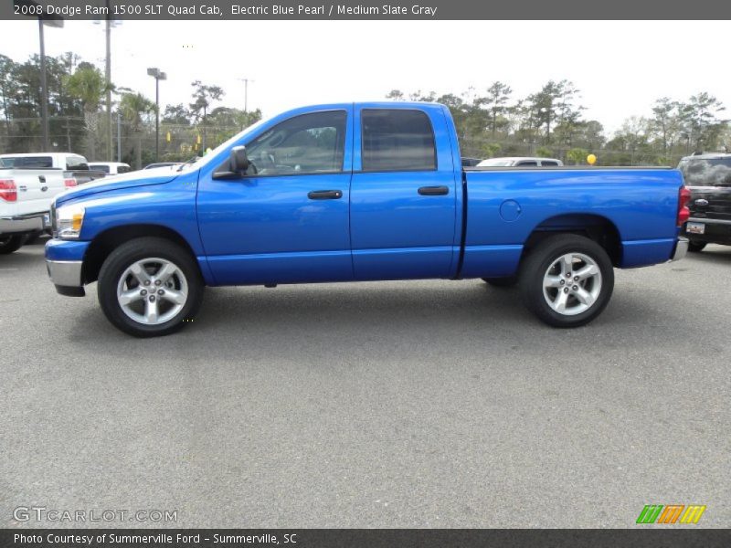 Electric Blue Pearl / Medium Slate Gray 2008 Dodge Ram 1500 SLT Quad Cab