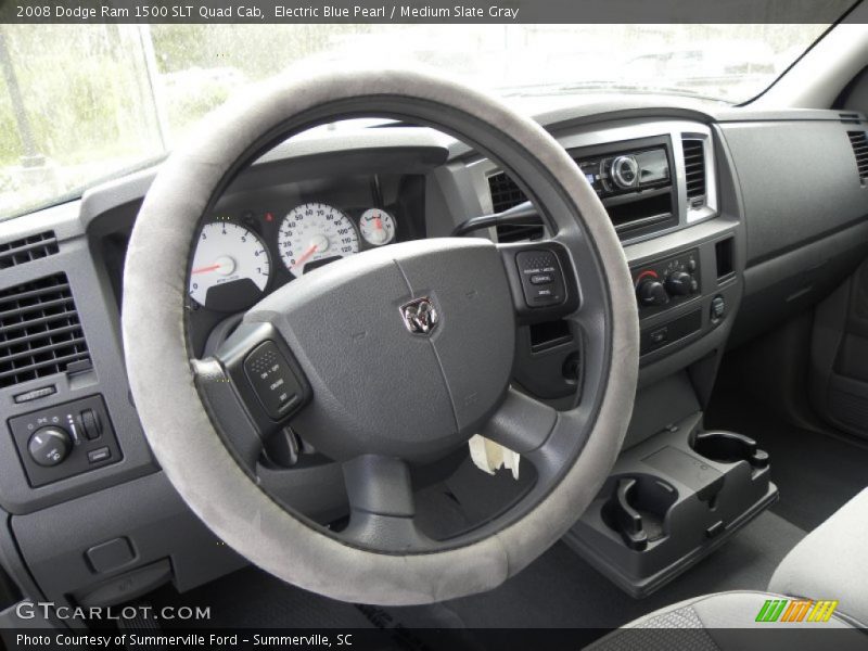 Electric Blue Pearl / Medium Slate Gray 2008 Dodge Ram 1500 SLT Quad Cab