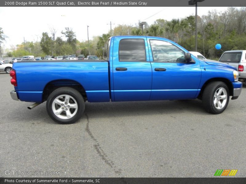 Electric Blue Pearl / Medium Slate Gray 2008 Dodge Ram 1500 SLT Quad Cab