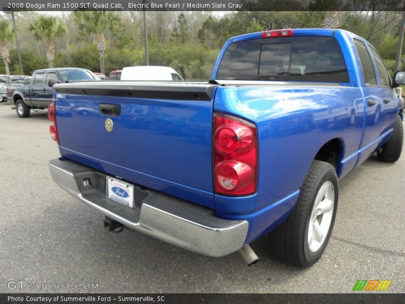 Electric Blue Pearl / Medium Slate Gray 2008 Dodge Ram 1500 SLT Quad Cab