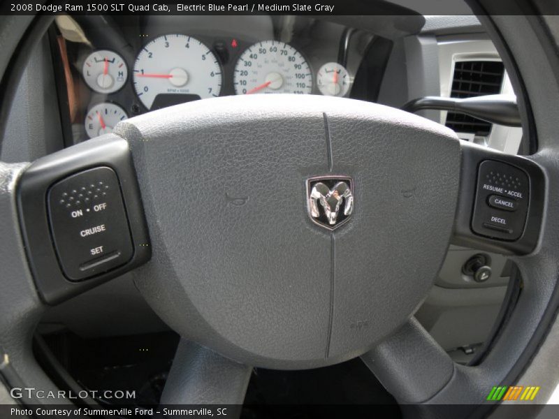 Electric Blue Pearl / Medium Slate Gray 2008 Dodge Ram 1500 SLT Quad Cab