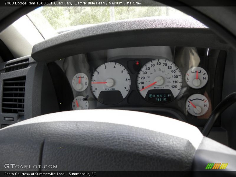 Electric Blue Pearl / Medium Slate Gray 2008 Dodge Ram 1500 SLT Quad Cab